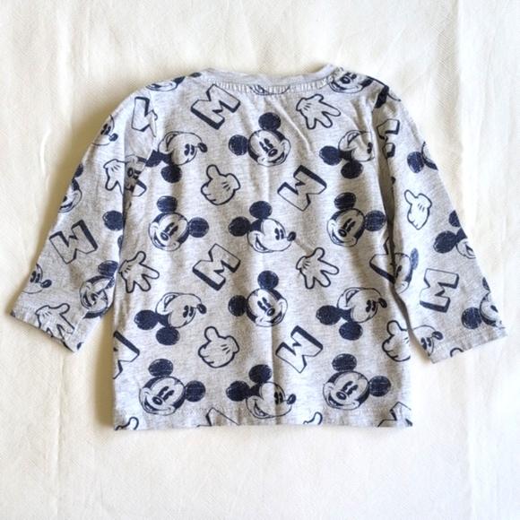 H&M x disney mickey mouse graphic long sleeve cotton shirt 6-9 months baby boy - Picture 4 of 5